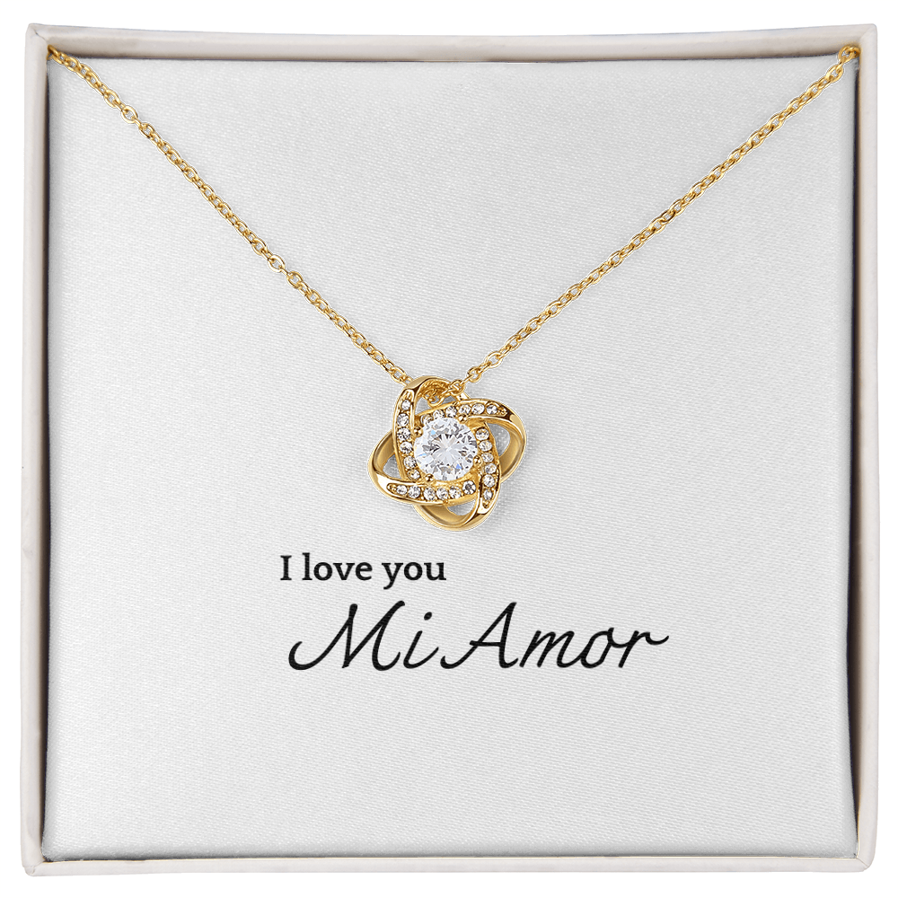 Mi Amor Romantic Love Knot Necklace – Gold & Yellow Variants