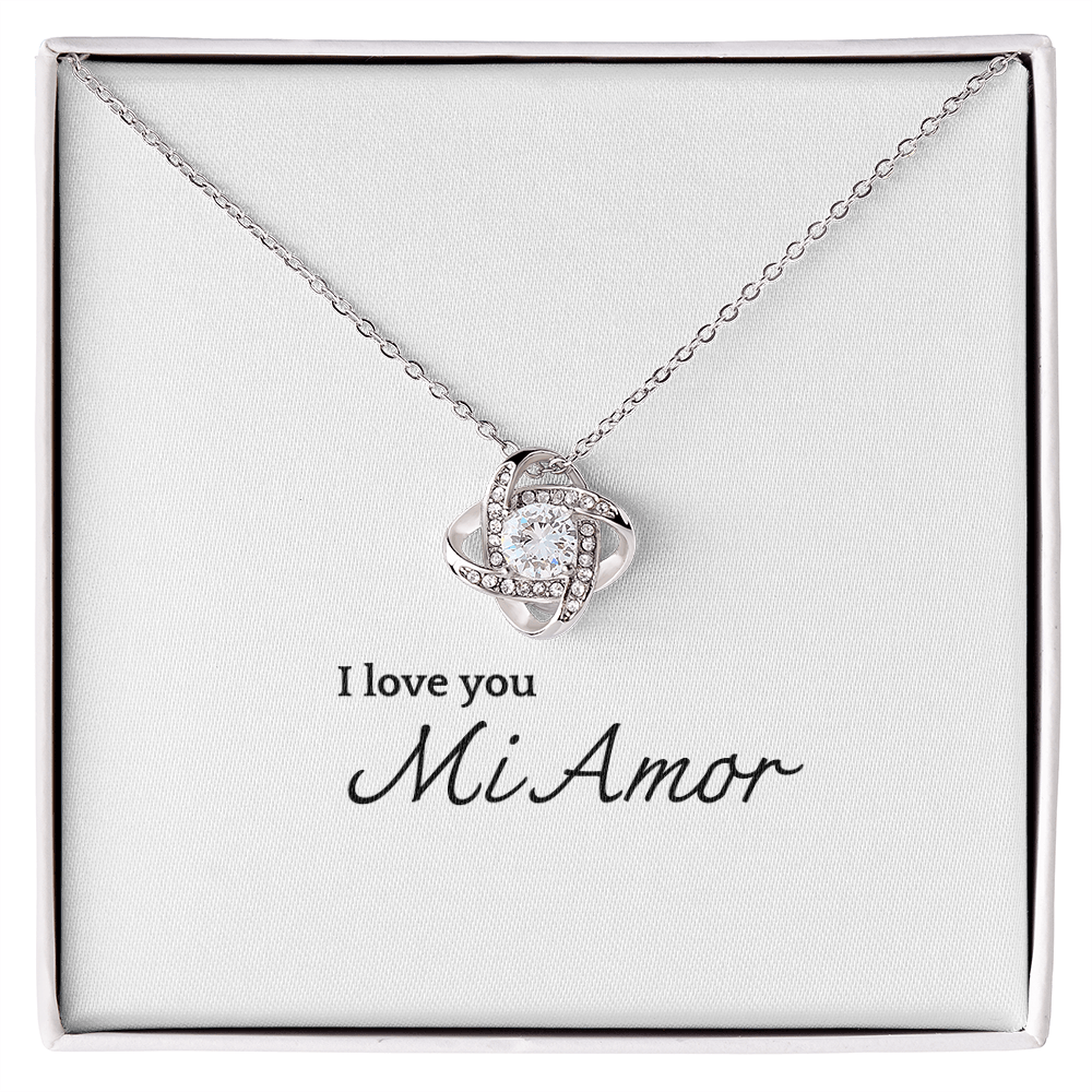 Mi Amor Romantic Love Knot Necklace – Gold & Yellow Variants