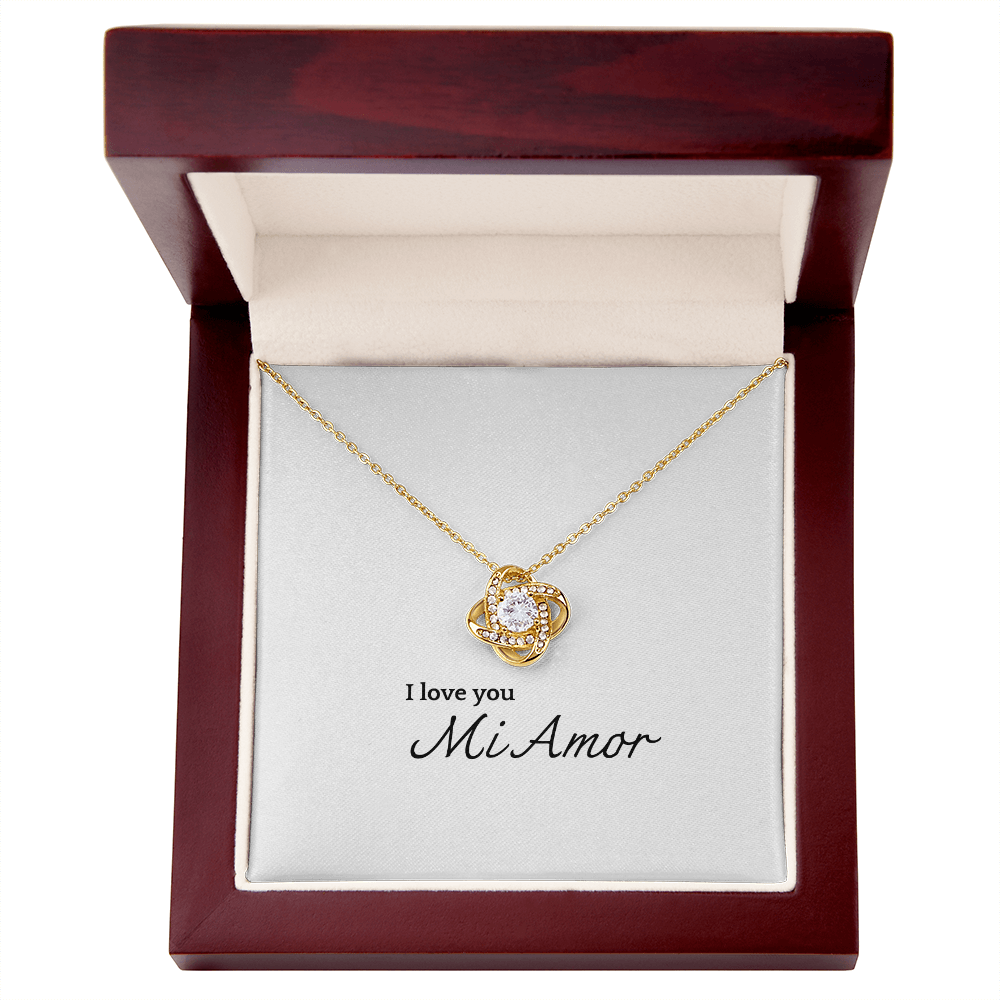 Mi Amor Romantic Love Knot Necklace – Gold & Yellow Variants