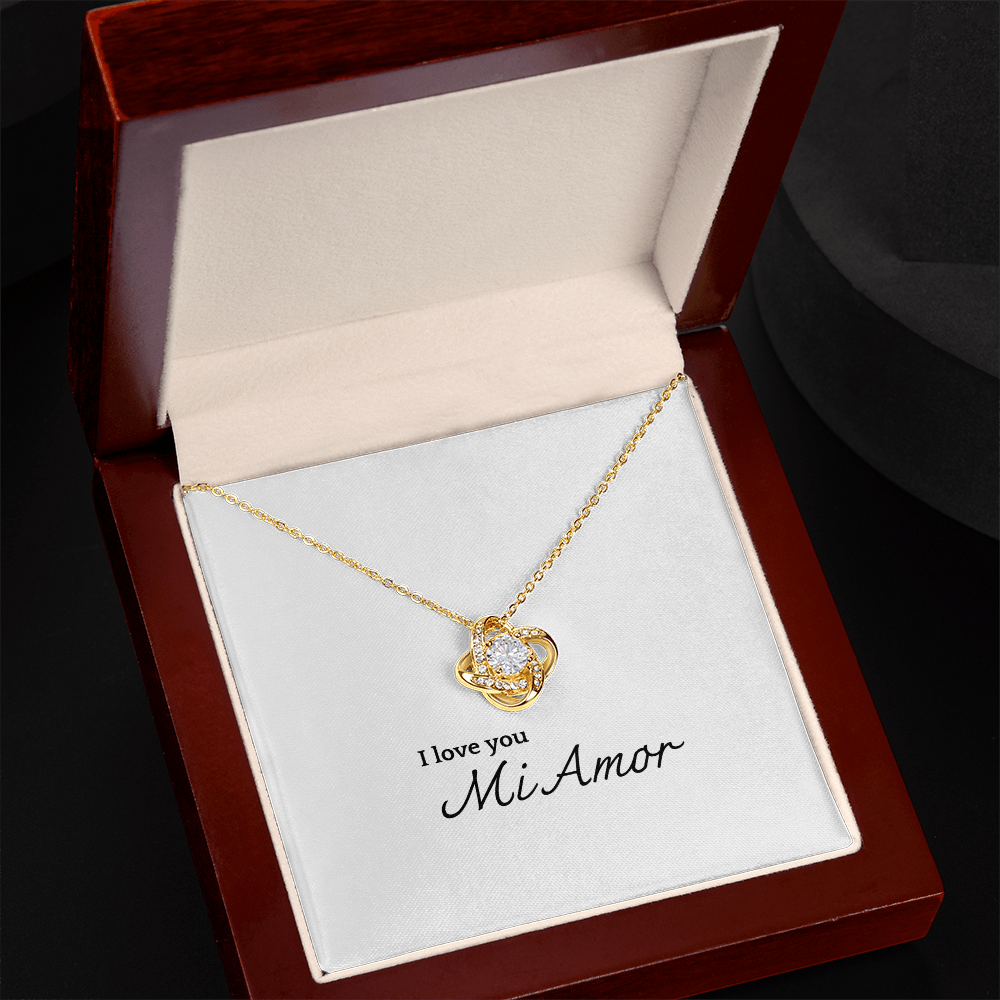 Mi Amor Romantic Love Knot Necklace – Gold & Yellow Variants